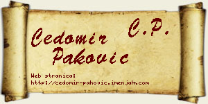 Čedomir Paković vizit kartica